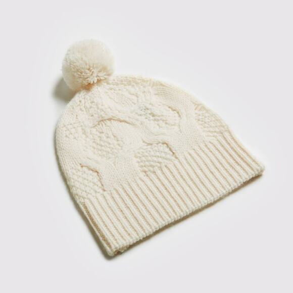 JOIE Pom Pom Cable Knit Beanie Hat - Picture 3 of 7